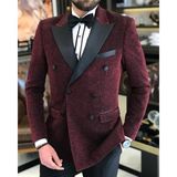 Adam Tailor Italyan Kesim Erkek Ceket Pantolon Damatlık Set Bordo T7482 - 58