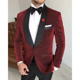 Adam Tailor Italyan Kesim Erkek Ceket Pantolon Damatlık Set Kırmızı T7490 - 48