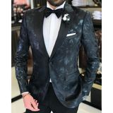 Adam Tailor Italyan Kesim Erkek Ceket Pantolon Damatlık Set Siyah T7503 - 52