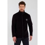 Adams Classics Erkek Standart Fit Günlük Rahat Fermuarlı Yaka Polar Spor Sweatshirt - Siyah - 2XL