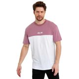 adams Erkek Bisiklet Yaka Blok Renkli Regular Fit Baskılı Tişört (Gül Kurusu, XL)