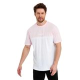 adams Erkek Bisiklet Yaka Blok Renkli Regular Fit Baskılı Tişört (Pembe, M)