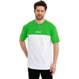 Adams Erkek Bisiklet Yaka Blok Renkli Regular Fit Baskılı Tişört - XXL - 0IA-Yeşil
