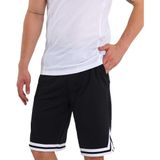 Adams Erkek Siyah Polyester Beyaz Şeritli Basketbol Şort