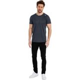 Adams Erkek Spor Reflektör Baskılı Polyester Tişört - Antrasit - 2XL