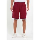 Adams File Şeritli Polyester Bordo Erkek Spor Şort