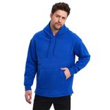 adams Kapüşonlu Oversize Kanguru Cep Şardonlu 3 İplik Erkek Sweatshir (Saks Mavi, L)