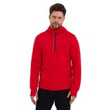 adams Rush Run Erkek Antrenman Kanguru Cepli Fermuarlı Kapüşon Yaka Spor Sweatshirt (Kırmızı, S)