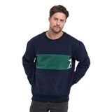 Adams Sportswear Erkek 3 İplik Oversize Sweatshirt (Lacivert & Yeşil, M)