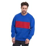 Adams Sportswear Erkek 3 İplik Oversize Sweatshirt (Saks & Kırmızı, L)