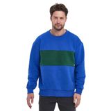 Adams Sportswear Erkek 3 İplik Oversize Sweatshirt (Saks & Yeşil, XL)