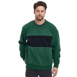 Adams Sportswear Erkek 3 İplik Oversize Sweatshirt (Yeşil & Siyah, M)