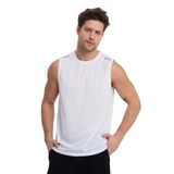 Adams Sportswear Erkek Spor Kolsuz T-Shirt, Reflektör Detaylı, Bisiklet Yaka (Beyaz, XXL)