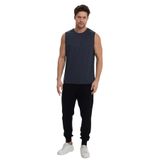 Adams Sportswear Erkek Spor Kolsuz T-Shirt, Reflektör Detaylı, Bisiklet Yaka (Gri, L)