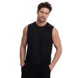 Adams Sportswear Erkek Spor Kolsuz T-Shirt, Reflektör Detaylı, Bisiklet Yaka (Siyah, XXL)
