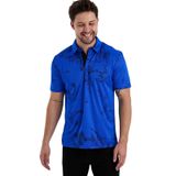 Adams Sportswear Gölge Desenli Spor Polo Yaka Erkek Kısa Kol Tişört (Saks, S)