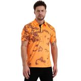 Adams Sportswear Gölge Desenli Spor Polo Yaka Erkek Kısa Kol Tişört (Turuncu, M)