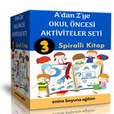 Adan Zye Okul Öncesi Aktiviteler Seti (3 Spiralli Kitap)