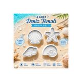 Adana Pasta Malzemeleri DENİZ TEMALI 4 ADET KURABİYE KALIBI SETİ YAZ TEMA 0246_SET