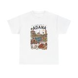 Adana Türkiye Yemek Seyahat Hatırası Baskılı Beyaz Üniseks Pamuk Tişört - 2Xlarge