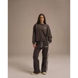 Adanola Varsity Loose Fit Sweatpants - Coffee Bean/ White - M - Kahverengi