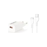 Adapthor TTA150UT 18W 5V 3A/ 9V 2A/ 12V 1.5A Qc + USB To Type C 3A Kablolu Set Beyaz