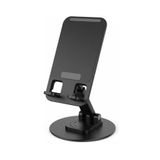 ADAPTOLL Ayarlanabilir Masaüstü Telefon ve Tablet Standı – Kaymaz Silikon Destekli, Yükseklik ve Açı Ayarlı, Katlanabilir Metal Tutucu, Evrensel Uyumlu, Siyah