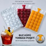 ADAPTOLL Buz Küpü Torbası - Pratik Doldurulabilir Buz Yapma Poşeti Sızdırmaz Tek Kullanımlık Buz Küpleri Soğuk Kompres İçecek Soğutma Hızlı ve Hijyenik Çözüm Ev Piknik Kamp Parti Plaj Ofis (30)