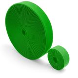 ADAPTOLL Cırt Cırt Sabitleyici Kablo Düzenleyici 5 metre x 1cm Kanca ve Döngü Kayışları, Tekrar Kullanılabilir, Çift Taraflı Kanca Rulo Düzenleyici Kayışlar, Bağlama Bandı (Yeşil)