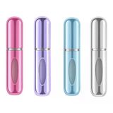 ADAPTOLL Mini Doldurulabilir Parfüm Şişesi – Taşınabilir Seyahat Boy Atomizer Cep Sprey Seti, Pompalı Dolum Kabı, Kompakt, Sızdırmaz ve Dayanıklı Tasarım (Modern, 4 Adet-Pembe, Lila, Açık Mavi, Gümüş)