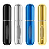 ADAPTOLL Mini Doldurulabilir Parfüm Şişesi – Taşınabilir Seyahat Boy Atomizer Cep Sprey Seti, Pompalı Dolum Kabı, Kompakt, Sızdırmaz ve Dayanıklı Tasarım (Modern, 4 Adet-Siyah, Gümüş, Lacivert, Gold)