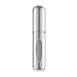 ADAPTOLL Mini Doldurulabilir Parfüm Şişesi – Taşınabilir Seyahat Boy Atomizer Cep Sprey Seti, Pompalı Dolum Kabı, Kompakt, Sızdırmaz ve Dayanıklı Tasarım (Modern, Gümüş)
