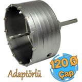 Adaptörlü Metal Sds Plus Elmas Panç Ø 120 Mm Çap Delik Oyuk Açma Delme Buat Açma Testeresi 1 Adet