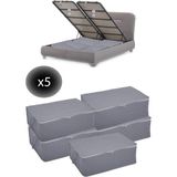 Adarya 5 Adet Bazaaltı Hurç 60X40X22 - Büyük Boy Baza Hurcu - Antrasit