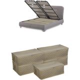 Adarya 5 Adet Bazaaltı Hurç 60X40X22 - Büyük Boy Baza Hurcu - Krem