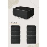 Adarya 8 Adet Düz Gri Büyük Boy Hurç - 65x45x22cm - 8'li