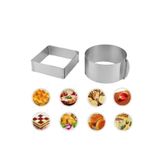 adarya - Ayarlanabilir Kare Pasta Kek Kalıbı 20x40x6 Cm Ayarlı Yuvarlak 15*30 H:10 2 Li Set