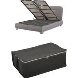 Adarya ÇEKYAT BAZA TİPİ (GRİ) HURÇ-BAZA ALTI KAZAK-YASTIK-PİKE SAKLAMA HURCU 22X40X60(Gri) - Siyah