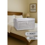 Adarya Home 1 Adet Kapaklı Kutu Hurç 60x40x30 Mega Boy Gri