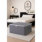 Adarya Home 10 Adet Büyük Boy Antrasit Bazaaltı Hurç 64 X 45 X 22 Cm Antrasit