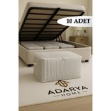 Adarya Home 10’lu Antrasit Çizgili Baza Altı Çekyat Hurç 60×40×22 cm - Çok Renkli - 10'lu - 60x40x22
