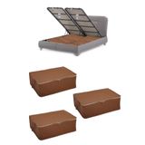 ADARYA HOME 3 Adet Kapitone Desenli Çekyat-baza Altı Hurç 60x40x22(TABA)