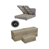 Adarya Home 5 Adet Bazaaltı Hurç 60 x 40 x 22 - Büyük Boy Baza Hurcu - Krem