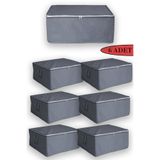 ADARYA HOME 6 Adet - Büyük Boy Bazaaltı Ve Çekyat Hurç 64 X 45 X 22 Cm (ANTRASİT-DÜZ)