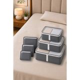 Adarya Home 6 Parça Valiz Düzenleyici Set Fileli Bavul Organizer Seyahat Hurcu Çanta Düzenleyici Gri - Antrasit - Gri - 6'lı