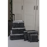 ADARYA HOME 6'lı Valiz Düzenleyici Bavul Içi Organizer Set - Seyahat Hurcu - Zebra Desen (Antrasit)