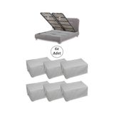 Adarya Home Çekyat Baza Tipi Hurç Baza Alti-Kazak-Yastik-Pike Saklama Hurcu 6 Adet 22 x 40 x 60 Beyaz