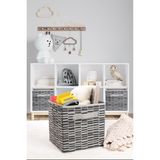 Adarya Home Dolap Içi Çamaşır ve Oyuncak Düzenleyici Kapaksız Saklama Kutusu | 30 x 30 x 30 cm (Zebra) - Gri - 1