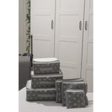 Adarya Home Puantiye Desen Valiz Düzenleyici Bavul İçi Organizer Set 6'lı Antrasit