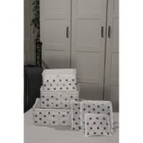 Adarya Home Puantiye Desen Valiz Düzenleyici Bavul İçi Organizer Set 6'lı Beyaz